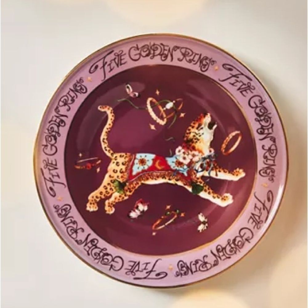 ❤️ Phannapast Taychamaythakool Twelve Days of Christmas Dessert Plates, Set of 4 - Picture 6 of 11